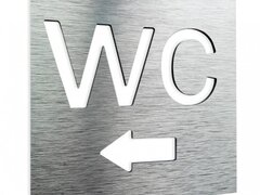 Semn cu sageata in stanga spre wc